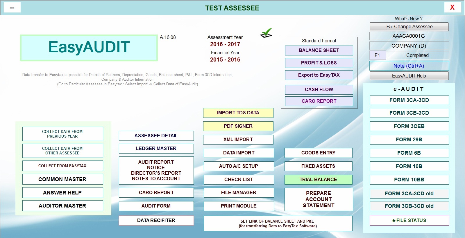 Incometax software,Audit Software,VAT Software,TDS Software, GST Software, Accounting Software, Portfolio Management Software