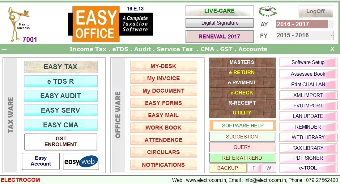 Incometax software,Audit Software,VAT Software,TDS Software, GST Software, Accounting Software, Portfolio Management Software